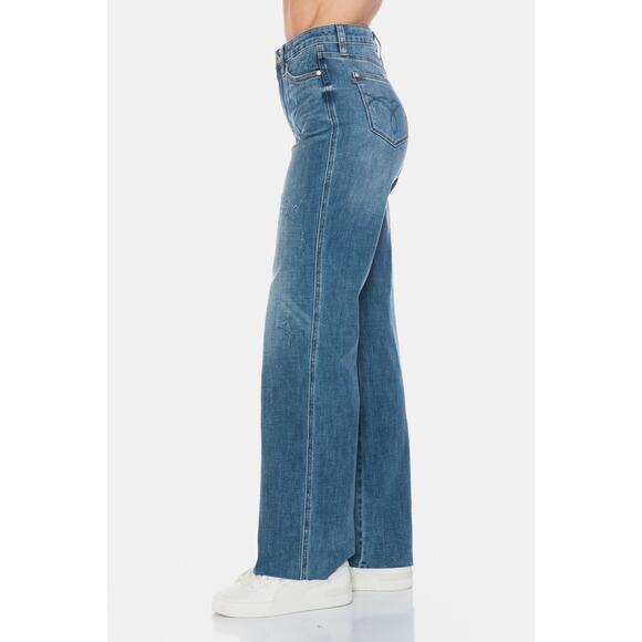 Judy Blue Tummy Control Cut Raw Hem Straight Jeans - JB88848MD - Size 15/32 - Picture 6 of 12